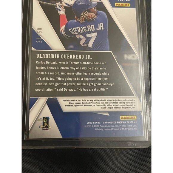 2020 Panini Chronicles Phoenix Green Prizm #12 Vladimir Guerrero Jr /50 - Picture 6 of 6